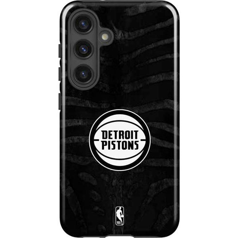 NBA Detroit Pistons Black Animal Print Galaxy S24 Plus Impact Case